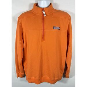 Vineyard Vines Men's Shep & Ian Shirt 1/2 Zip Pullover Sweater Med Orange -359